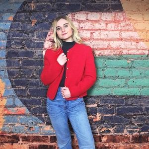 Vintage 1960's Red Wool Cropped Jacket